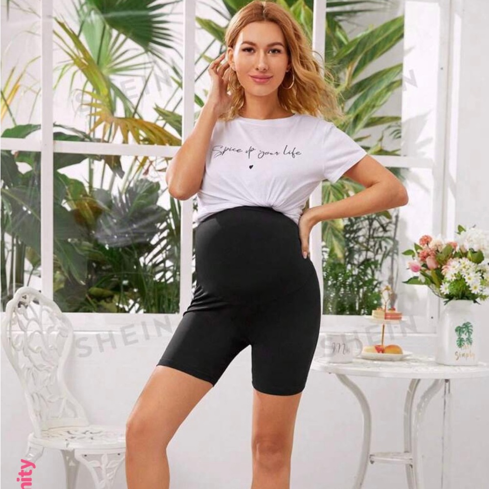 Black Maternity Bike Shorts